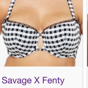 SAVAGE X FENTY GINGHAM BRA NWOT 38C